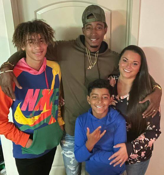 Perry Baker with his wife Brittany Baker and children.